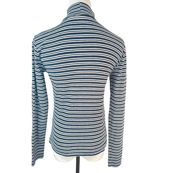 2/$30 ZARA Trafaluc Medium Black & White Striped Turtleneck Long Sleeve Top - Picture 3 of 15